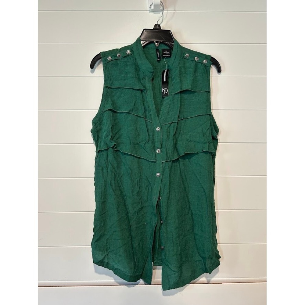 New Direction Button Up Tank Top Womens XL Green NWT